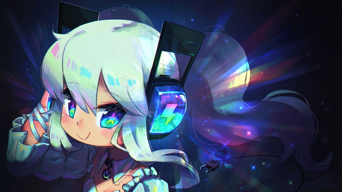 Porforever's tweet image. A finished example image from the brush video above! 💙✨