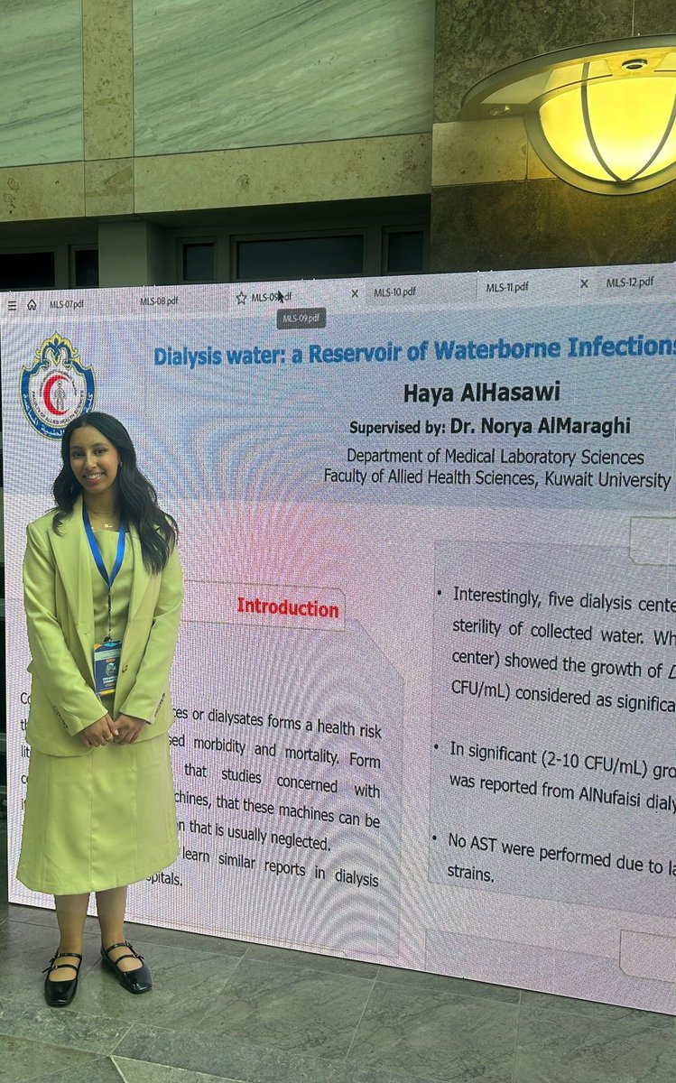 مشاريع تخرج الطلبه ومن قمت بالاشراف عليهم

1.Nasal colonisation:a hidden source of surgical site infection - Jaber AlRashidi

2.Dialysis water: a reservoir of waterborne infection - Haya alHasawi

3.Domiciliary vs tertiary care nebulisers in   Terms of microbial contamination  -