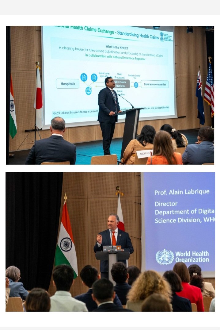 🇮🇳 🇦🇺 🇯🇵 🇺🇸 host #DigitalHealth side event at #WHA77

Special thanks from @abagchimea, @AustraliaUN_GVA, @usmissiongeneva, @JapanMissionGE to all speakers:

@WHO Chief Scientist @JeremyFarrar, @MoHFW_INDIA Vice Minister @apurvaIAS, 🇦🇺 Dep.Sec. Blair Exell, @AddlCEONHA, @alabriqu