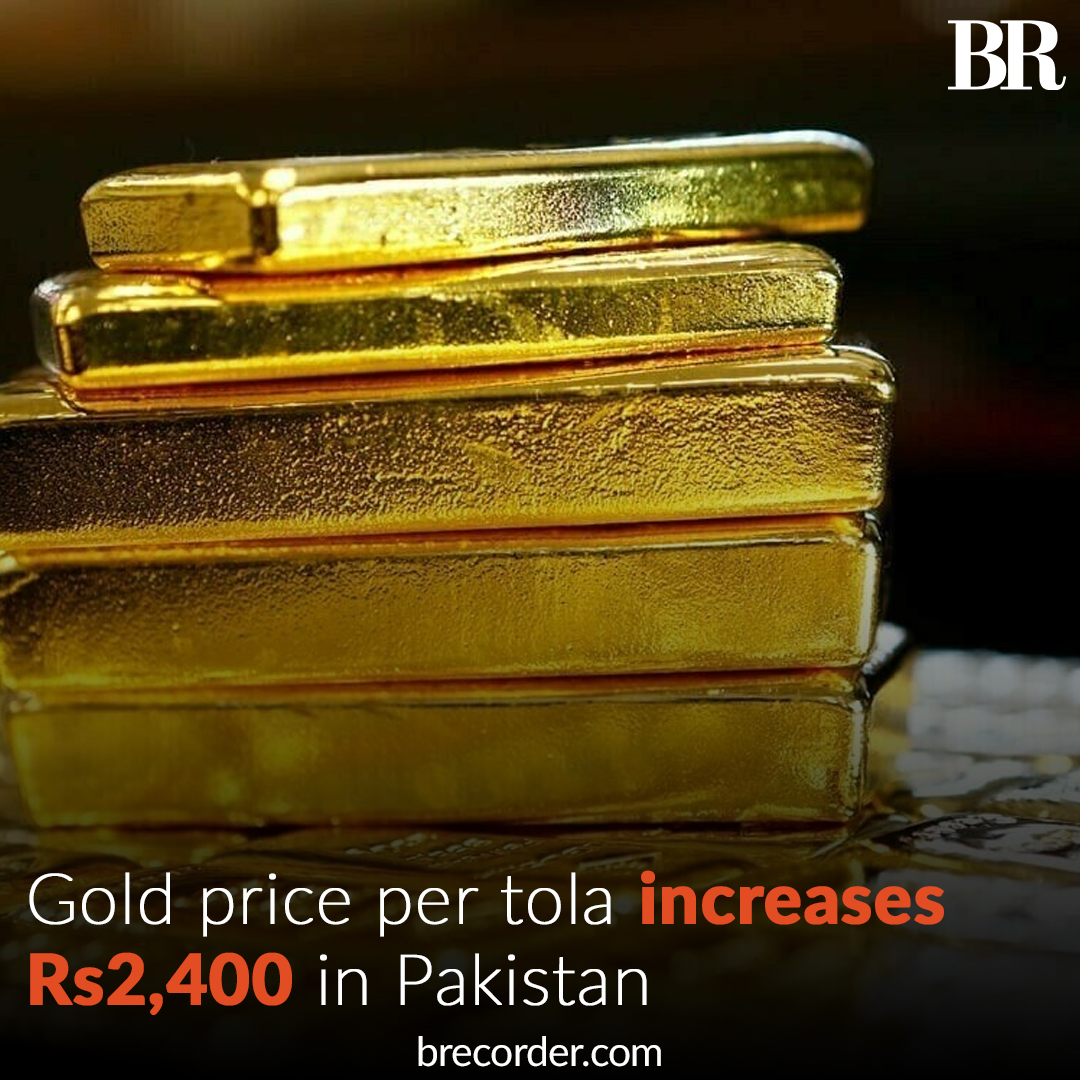 After declining in the previous session, Gold prices jumped massively in  Pakistan on Wednesday in line with an increase in the international rate.  In the local market, gold price per tola stood