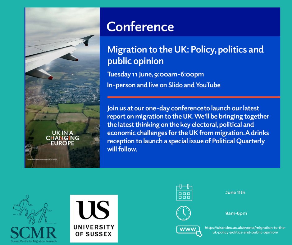 Join SCMR Prof @j_a_hampshire and colleagues for a day discussing Immigration and Asylum Policy after Brexit June 11th, 9am Science Gallery London For full details and registration, see ukandeu.ac.uk/events/migrati…