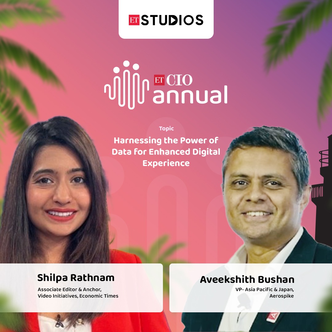 In the next 10 mins don't miss out on the chance to explore the theme of Harnessing the Power of Data for Enhanced Digital Experience with Aveekshith Bushan, VP- Asia Pacific & Japan at @aerospikedb, at ETStudios during the ETCIO Annual Conclave 2024 in Goa. 

#ETCIOAC24  #AIOPs