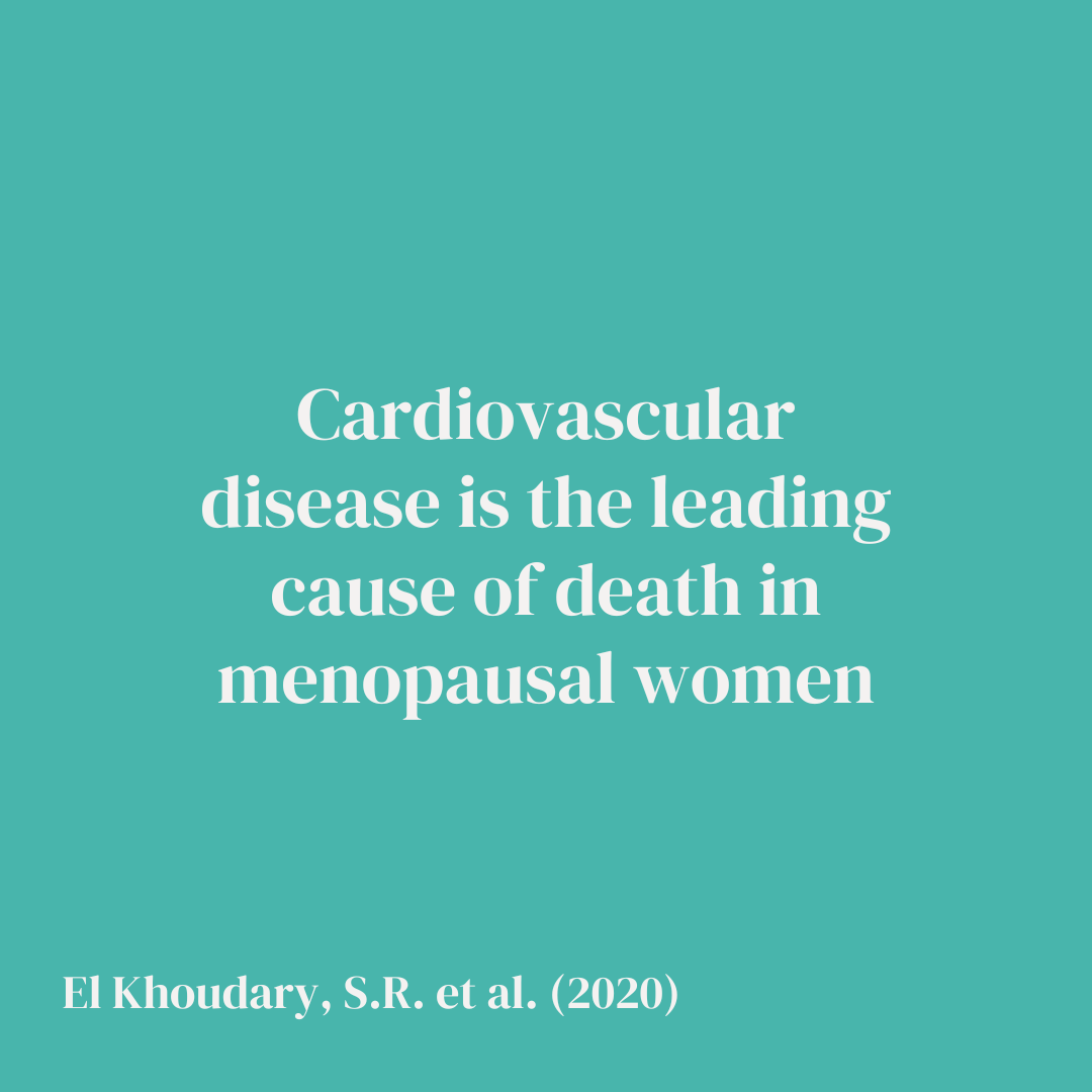 While cardiovascular disease is often thought to be more of a men’s health issue, it is actually the leading cause of death in menopausal women.

We often think of oestrogen in terms of our periods and reproduction, but 25 years ago this article in the New England Journal of