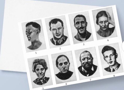 The Szondi test is a nonverbal projective personality test developed by Hungarian psychiatrist Léopold Szondi in 1935. 

It consists of eight photographs depicting people with ‘disturbed’ personality types. 

Participants were asked to choose the two images they like most.