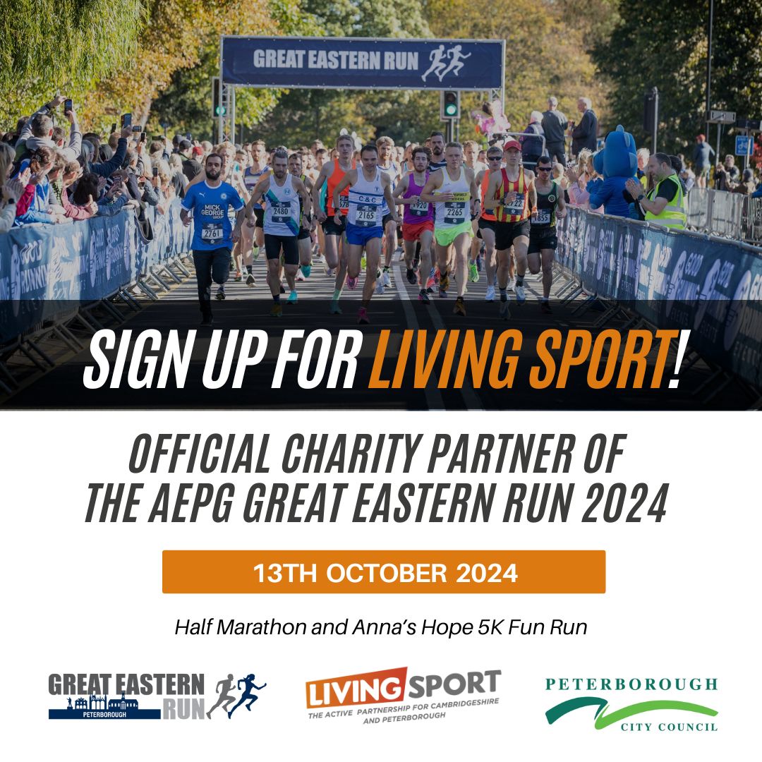 🎉Living Sport has 50 places in The AEPG Great Eastern Run 2024🎉 Sign up for us on Sunday 13th of October 2024, and support local people to get active Living Sport places are only £15, Sign up now and make a difference! livingsport.co.uk/the-great-east… @PeterboroughCC @GreatEasternRun