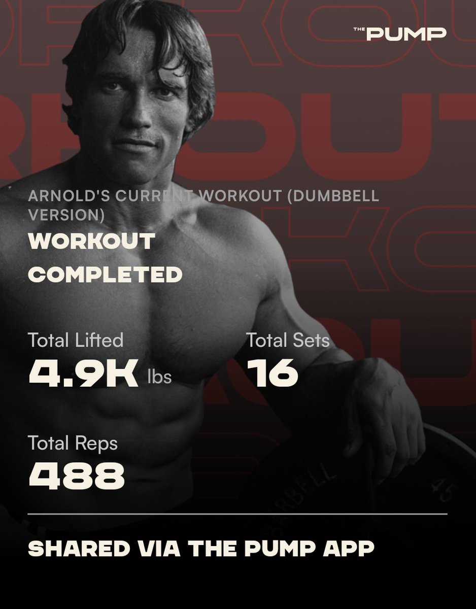 Each workout completed is a victory, and the day start way better! 

(A little bit shaky but it will stop later 😂) 
#ArnoldsPumpClub @Schwarzenegger @ketch @BornFitness