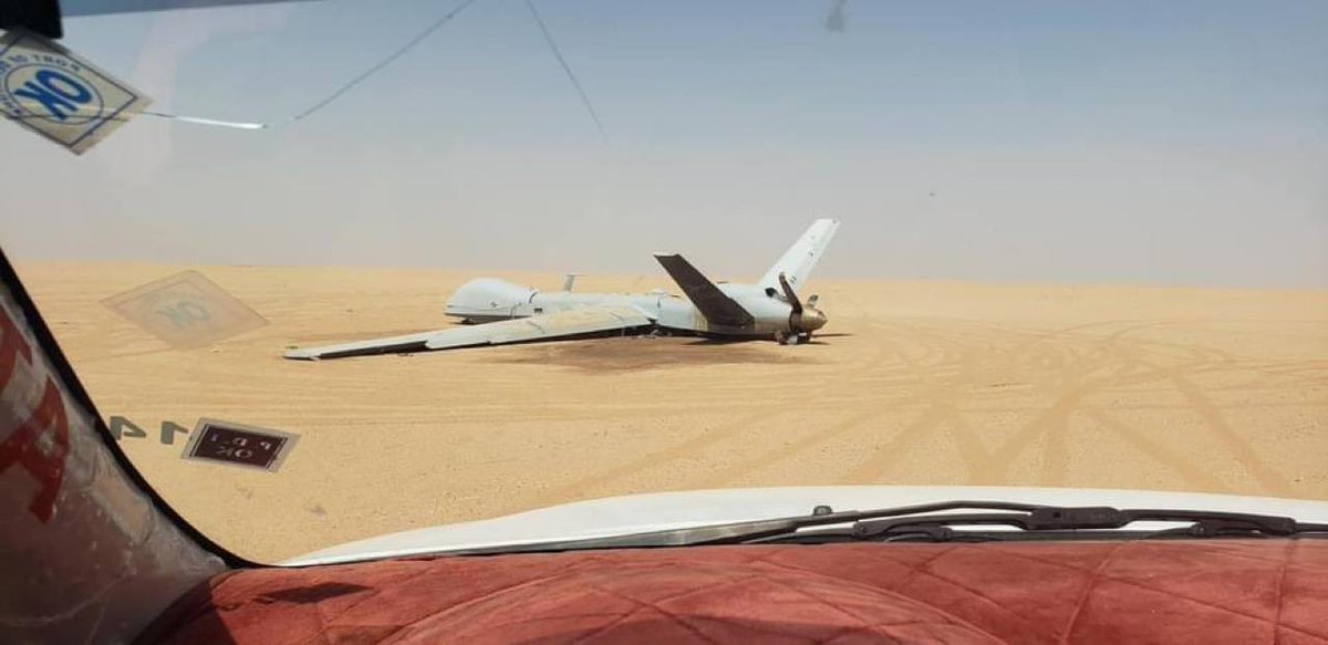 #BREAKING: U.S made MQ9 Reaper advanced drone belly flopped in #Yemen. An important statement by the Yemeni armed forces is scheduled soon. This might be the 6th or 7th downed MQ9 #RedSea