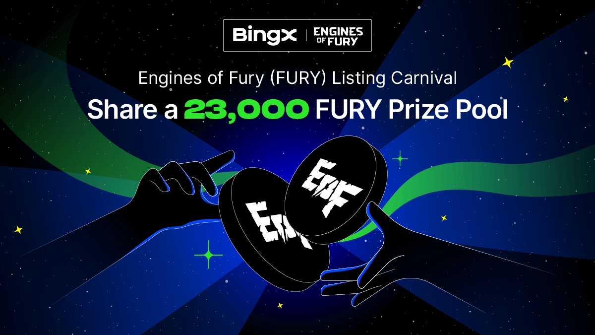 🎁 $FURY Listing Carnival  @EnginesOfFury 

💰 Share a prize pool up to 23,000 FURY!
Details 👉 = bingx.com/en-us/act/temp…

💰 5 winners! 50 FURY #Giveaway each!
✅ To enter: RT this tweet and tag 5 friends.
