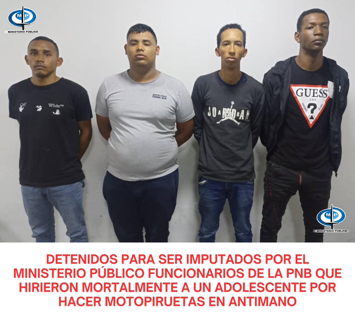 rcamachovzla's tweet photo. Lamentablemente, el joven de 17 años de edad, Eleazar Fuentes Mendoza, falleció la noche de este martes, #28may, en la unidad de cuidados especiales del Hospital Dr Miguel Pérez Carreño. Los detenidos, identificados como Leudis Armando Freitas Ulloas, Emerson Jhorjan Delgado Azuaje, Henrique José Pacheco Medina y Eniyer Sosa Urbina serían imputados por los delitos de homicidio calificado, uso indebido de arma de fuego, entre otros delitos.