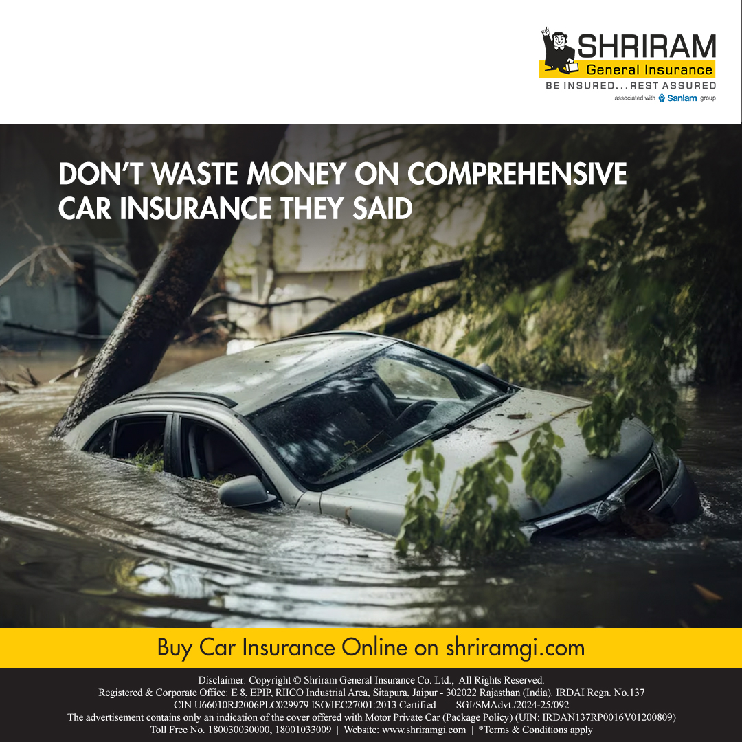 Deciding for financial safety can never go wrong as you can anytime be indulged in unpleasant situations. So, if you don't want to regret it later, buy Shriram's comprehensive car insurance policy now at shriramgi.com/car-insurance

#CarInsurance #ShrriamGI #SGI #InsurancePolicy