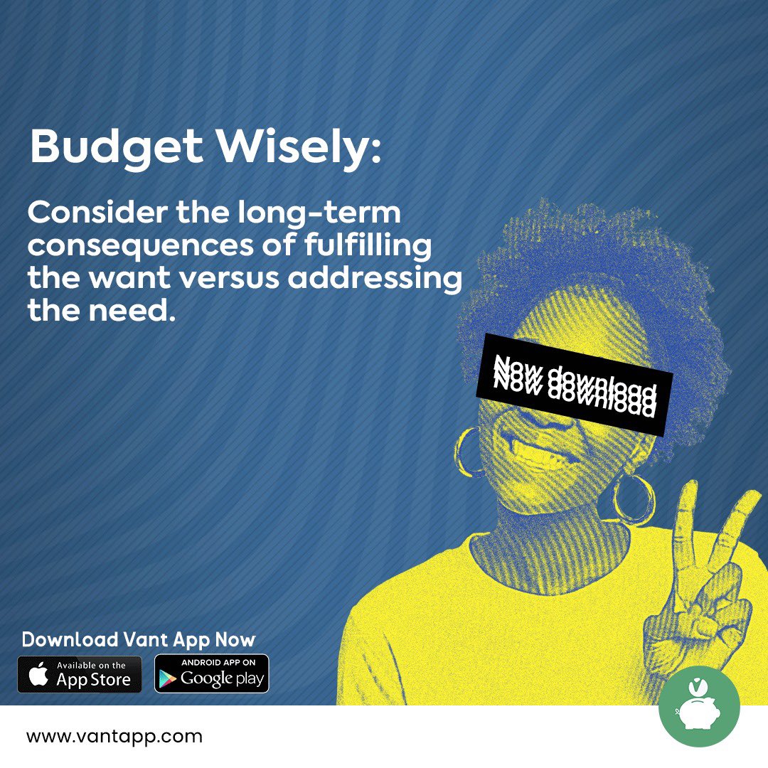vantappafrica's tweet photo. Learning to differentiate between wants and needs is crucial for effective financial management. By prioritizing needs over wants, you can achieve greater financial stability and make informed spending decisions.

#FinancialLiteracy #SmartSpending #Vantapp https://t.co/kgRJHL6LoP