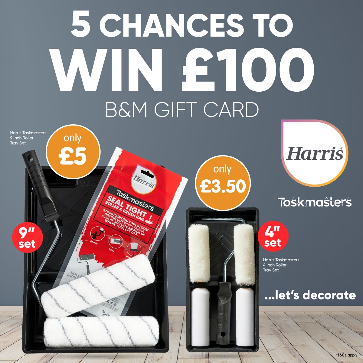 🖌️ #COMPETITION TIME 🖌️

We're teaming up with Harris to give away a massive £100 B&M gift card to FIVE lucky winner!

For a chance to #WIN, simply;

1) FOLLOW US
2) RT
3) COMMENT #BMHarris

Competition ends 9am 5/6/24