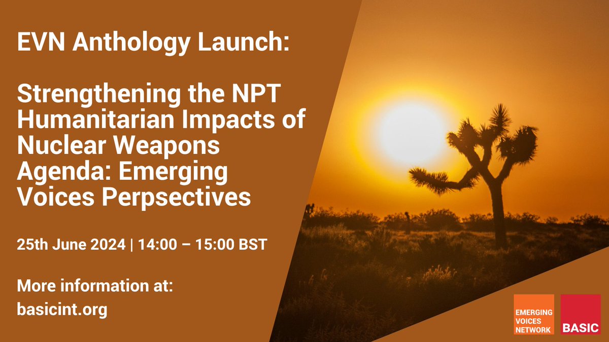 Register to attend the launch of our upcoming anthology:  

Strengthening the Humanitarian Impacts of Nuclear Weapons Agenda within the NPT: Early Career Recommendations and Youth Perspectives

More info &amp; register here: buff.ly/3V48Hej
