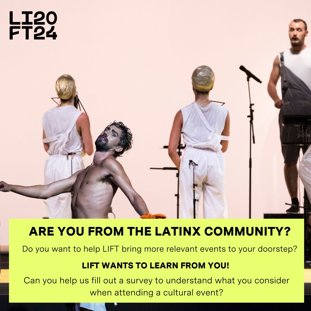 Can you help LIFT bring more relevant culture to your doorstep? 🤩

Fill in our survey, it only takes 5 minutes! bit.ly/3Vu8G4V
Any questions, please contact our Latinx Audience Connector <a href="/mariana_aristi/">Mariana Aristizabal</a> ❤️

#Latinx