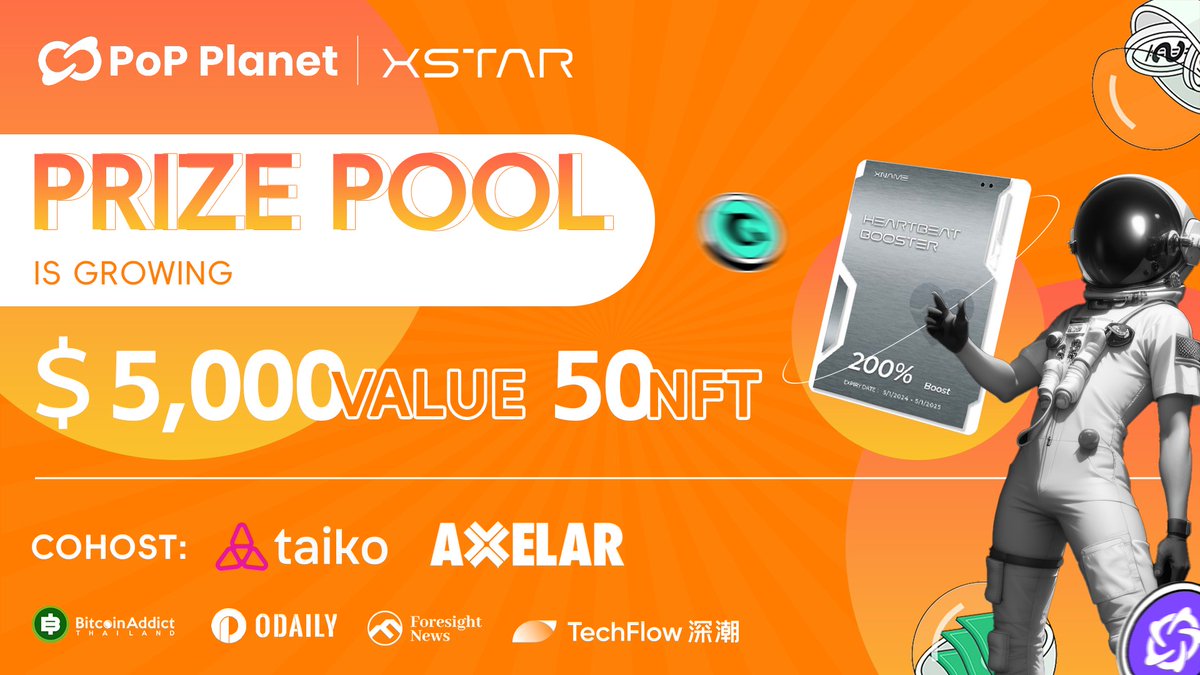 🎉 Exciting news, #PoPP fans! We're thrilled to announce <a href="/xstar_id/">XSTAR (mainnet arc)</a> as a partner for PoPP Social Summer! 🌟

Get ready to grab your share of 50 NFTs worth $5,000. Join the events hosted by <a href="/xstar_id/">XSTAR (mainnet arc)</a> and be part of this incredible journey to win amazing rewards! 🚀✨

#Xstar #NFT