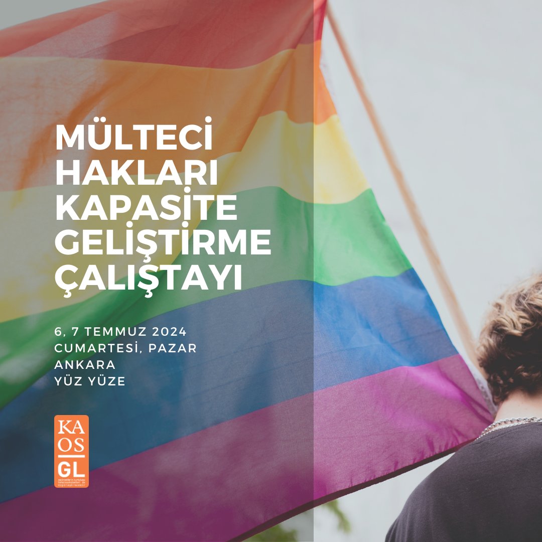 📌Kaos GL Derneği, Mülteci Hakları Kapasite Geliştirme Çalıştayı düzenliyor!

📌6-7 Temmuz 2024 tarihlerinde gerçekleşecek Çalıştay'a son başvuru tarihi 12 Haziran 2024. 

📌Kayıt formu profildeki linkte!