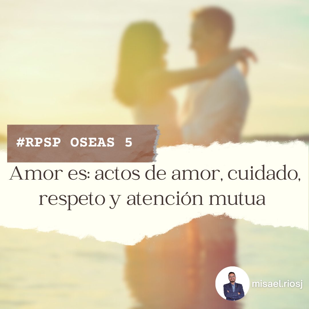 Amor es: demostrar con actos de amor, cuidado, respeto y atención mutua
#Oseas 5

#rpsp #primerodios #primeirodeus #godfirst #bhhw #bible #mibibliadice #Os5 <a href="/ProfesionalASD/">Profesionales A7D</a>