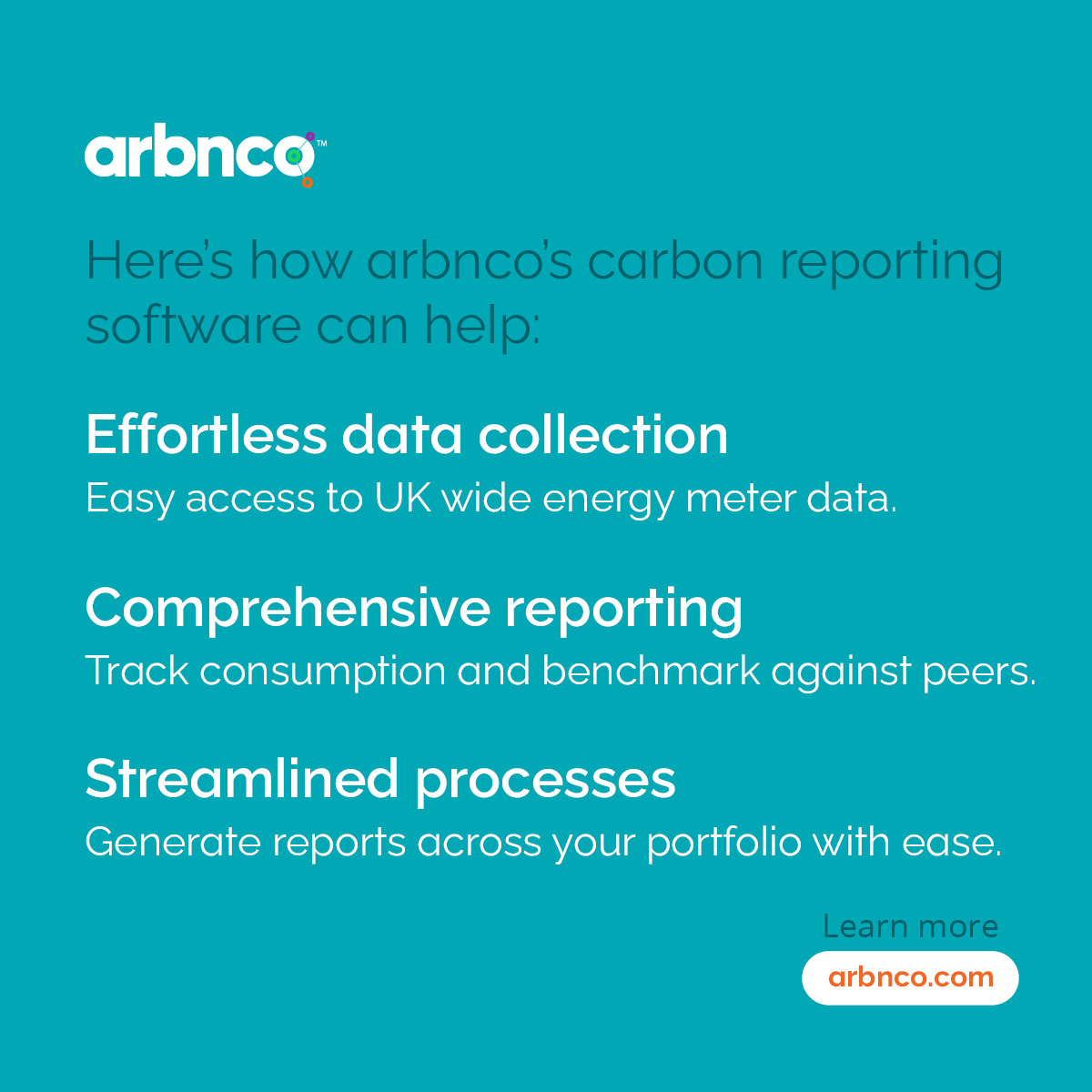 70% of #sustainability leaders say carbon reporting delays #decarbonisation due to time, cost, and admin (Mitie). At arbnco, our tech simplifies carbon reporting by accessing UK-wide energy data, easing processes, and saving you time and money. Learn more: hubs.ly/Q02yNDmm0