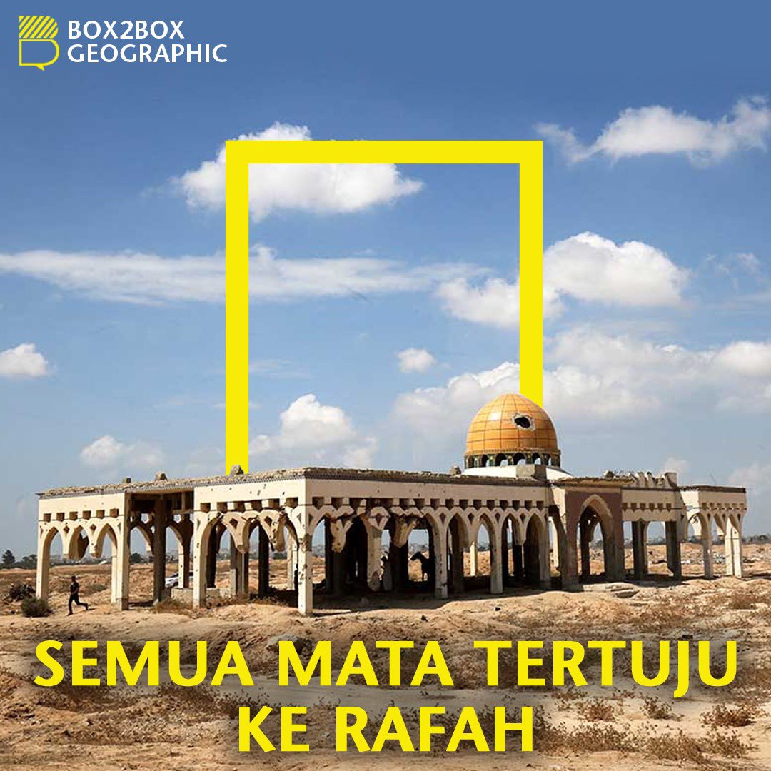 ALL EYES ON RAFAH 🤲🏻

Kota Rafah sedang jadi pusat perhatian sejak Tragedi 26 Mei 2024. Rafah jadi satu-satunya titik persimpangan antara Mesir dan Palestina (Jalur Gaza).

Seruan "All Eyes on Rafah" dan stop genocide terus disuarakan oleh banyak orang, tak terkecuali dari para