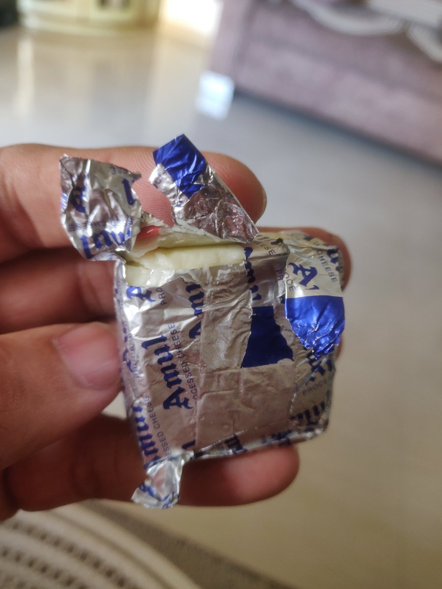 dactersaab's tweet photo. Dear @Amul_Coop, this is the worst packaging that you can possibly come up with for #amulcheese block.

Even I can't open it without my nails poking into the cheese, I can't imagine the situation on the streets and with local food vendors. 
@fssaiindia @MoHFW_INDIA https://t.co/07JbGBv7pz