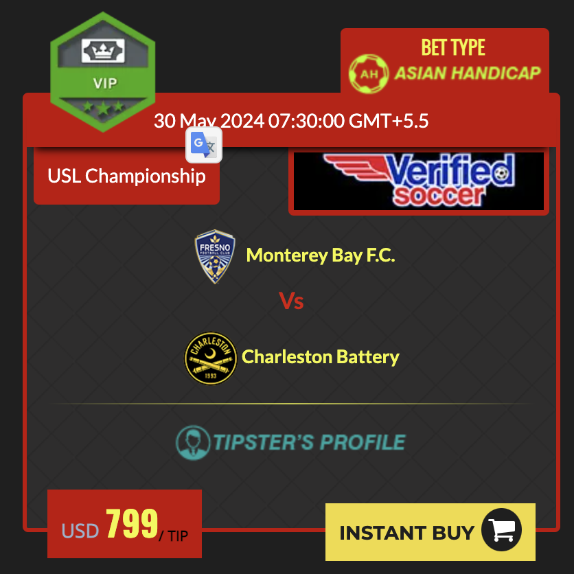 yourfreepredict's tweet image. 💥💥⚽️Teams: Monterey Bay F.C. vs Charleston Battery ⚽️💥
📆Date: May 30, 2024 📆
⏰Time: 09:30 (Check your local time zone for adjustments)

Trusted and Verified Tipsters:  soccertipsters.net/tipster/
👉Monterey Bay F.C. vs Charleston Battery: