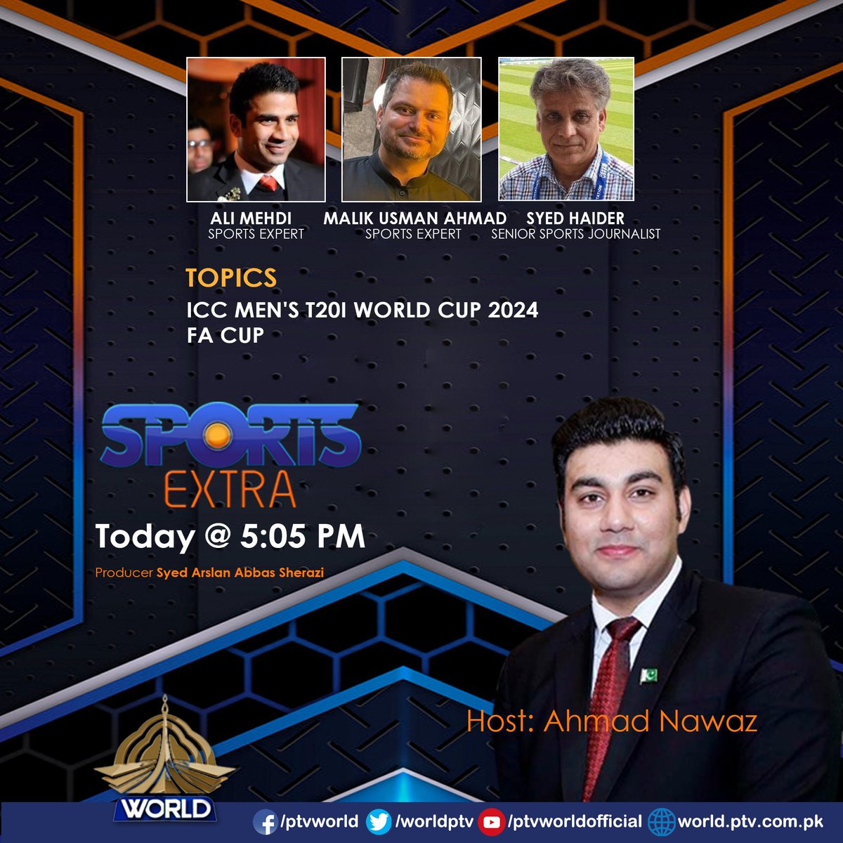 Watch Program Sports Extra Today@ 05:05PM on PTVWorld @IMARSLANSHERAZI @AHMADNAWAZ93 @ALIMEHDI30 @SYEDHAIDER512 @USMAN_GAME