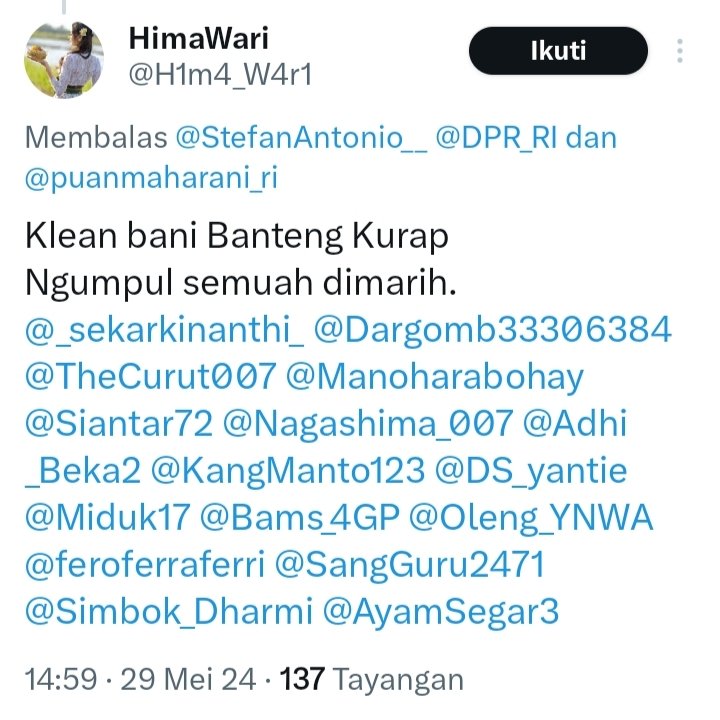 Maksudnya ibumu @H1m4_W4r1 sakit Kurap saat jual diri untuk biayai kamu?