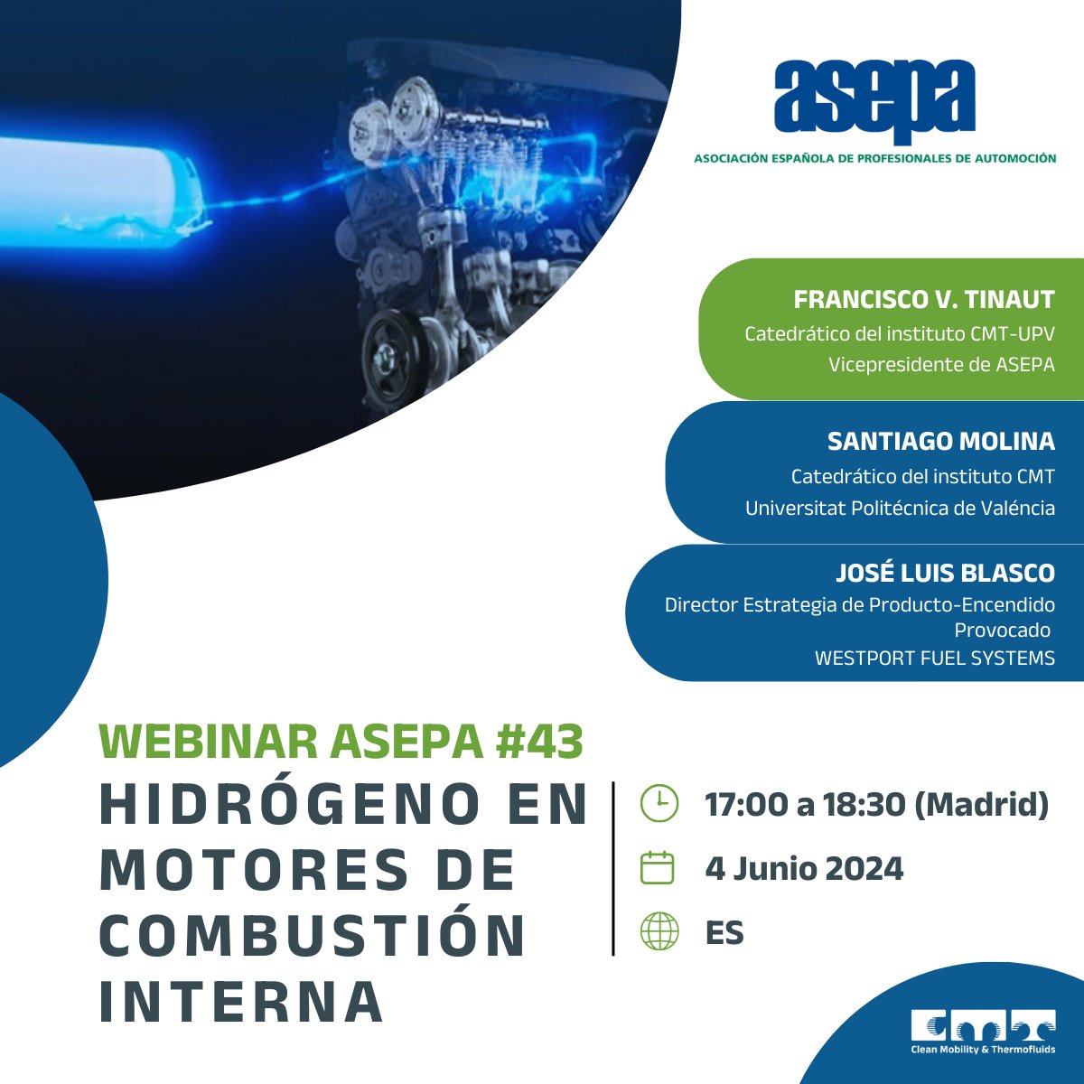 Join the upcoming #ASEPA webinar! 📹 We will discuss "Hydrogen as a Fuel for Alternative Internal Combustion Engines (ICE)." Don’t miss it! 

To attend the webinar, please register at the following link: us02web.zoom.us/webinar/regist…

See you there!