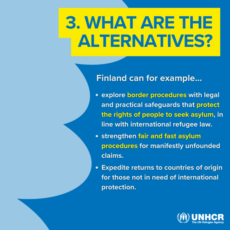 UNHCR_NE's tweet photo. 🚨 Finland’s new border law 🚨

What is it, what are the problems, and how can they be addressed?