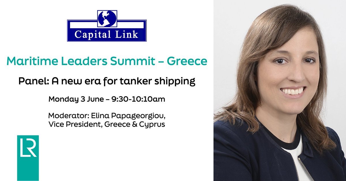 LR's Elina Papageorgiou will moderate the panel discussion: 'A new era for tanker shipping' at @CapitalLink's Maritime Leaders Summit – Greece, taking place as part of @PosidoniaEvents next week. Find out more: loom.ly/h_SjQXE #Tankers #Posidonia2024