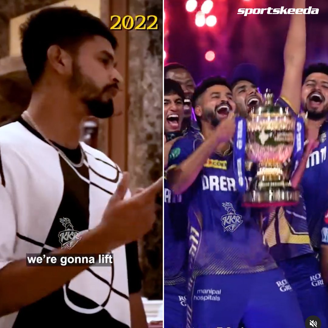 Declared it in 2022, achieved it in 2024 🤝

Shreyas Iyer's dream come true as they become champions in IPL 2024! 🏆💜

#IPL2024 #ShreyasIyer #KKR #CricketTwitter