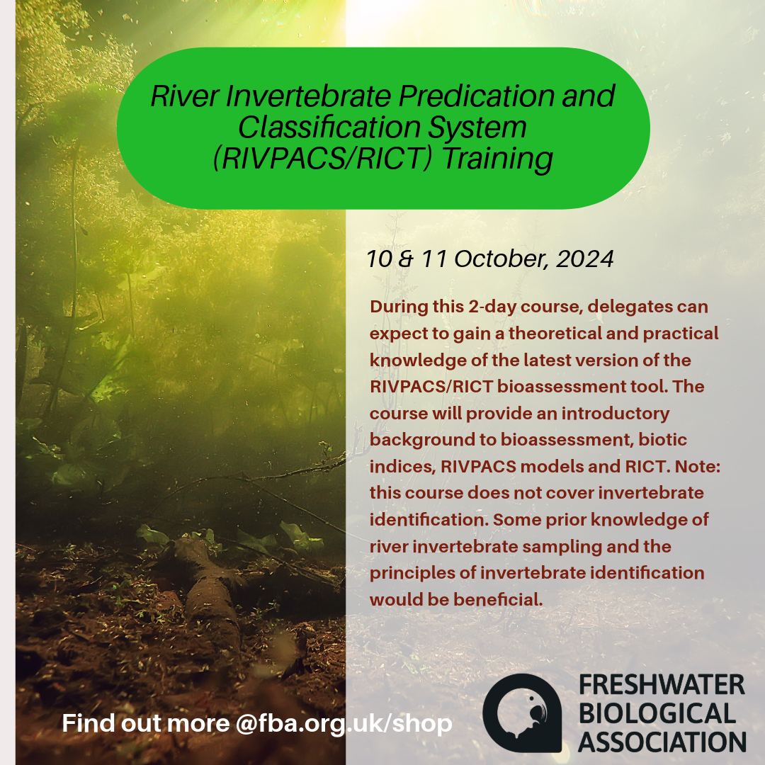 📢 Check out our upcoming 2-day River Invertebrate Predication and Classification System Training Course! #RIVPACS #RICT Find out more and book your place here: fba.org.uk/shop/p/river-i…