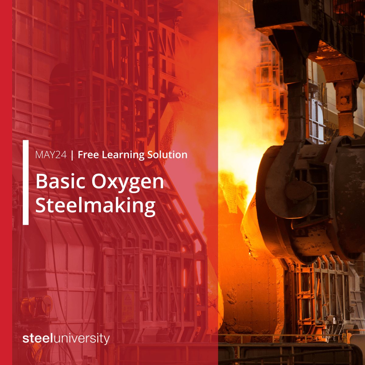 Learn about the inner workings of the Basic Oxygen Furnace, gaining insights into plant machinery, metallurgical processes, and chemistry that shape the steel industry. Free this month @steeluniversity! #eLearning #steelmaking