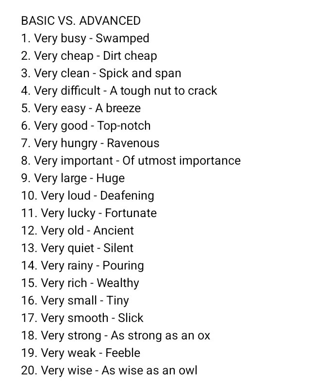 englishclubber's tweet photo. Basic vs advanced English #ielts https://t.co/YJoxCvQWn5