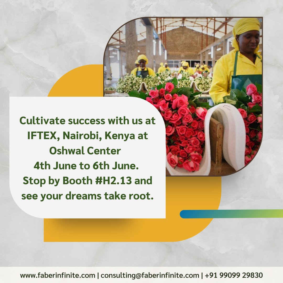 FaberInfinite's tweet photo. We are Exhibiting at IFTEX, from 4th June to 6th at Oshwal Center, Nairobi, Kenya. come and visit us at booth #H2.13. 
To ensure your seamless visit, you may pre-register online and apply for your free entry 

Register: https://t.co/59pMgk2Nug https://t.co/dzhqLxvXas