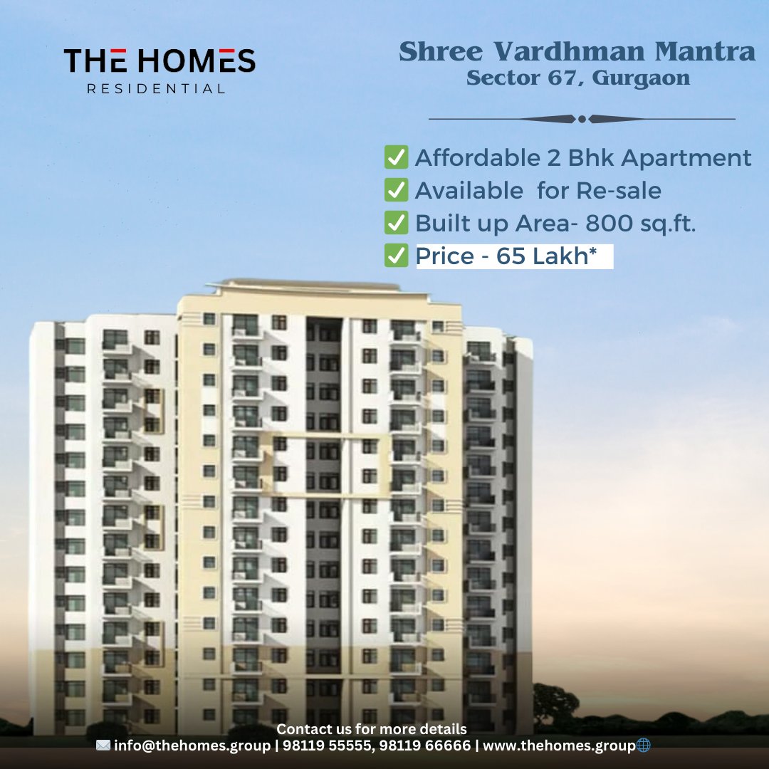 Affordable 2 Bhk Apartment Available For Sale 
📍 Shree Vardhman Mantra 
Sector 67, Gurgaon 

#homes #2bhk #affordable #apartmentforsale #residentialproperty #propertyforsale #gurgaonhomes #gurgaonproperty #luxuryhome #affordablehome #homehunting #gurgaonproperty #buyhome