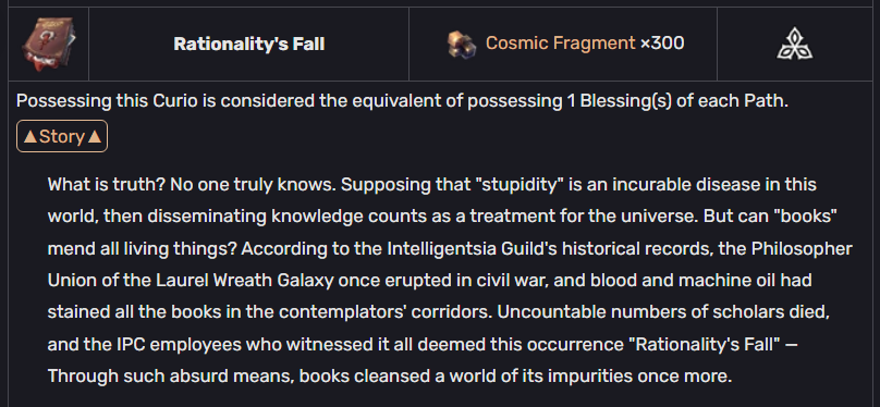 THERES NO FUCKING WAY RATIO ISNT RELATED TO LAUREL WREATH... 

'stupidity is an incurable disease'
'disseminating knowledge counts as treatment'
'RATIOnality's fall'
'books cleansed a world of its impurities'