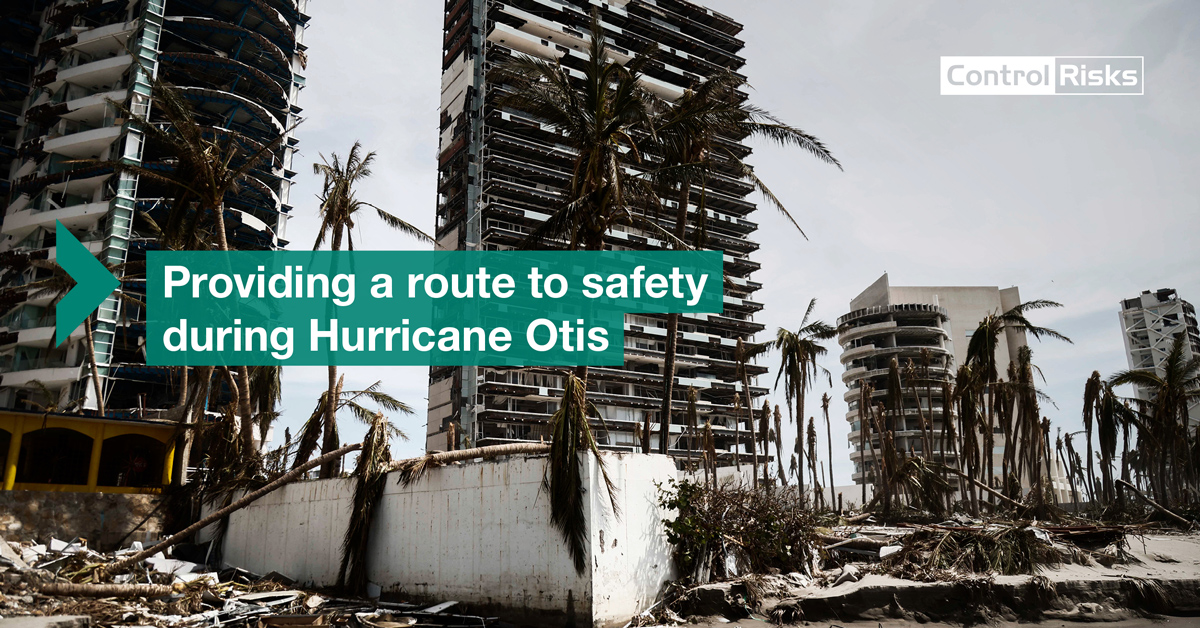 Read how our team provided crisis management advice and on-the-ground logistical security support to multiple clients in the direct aftermath of Hurricane Otis: bit.ly/4dJKl21 

#ProtectiveSecurity #BusinessTravel #TravelSecurity #TravelSafety #DisasterResponse #Mexico