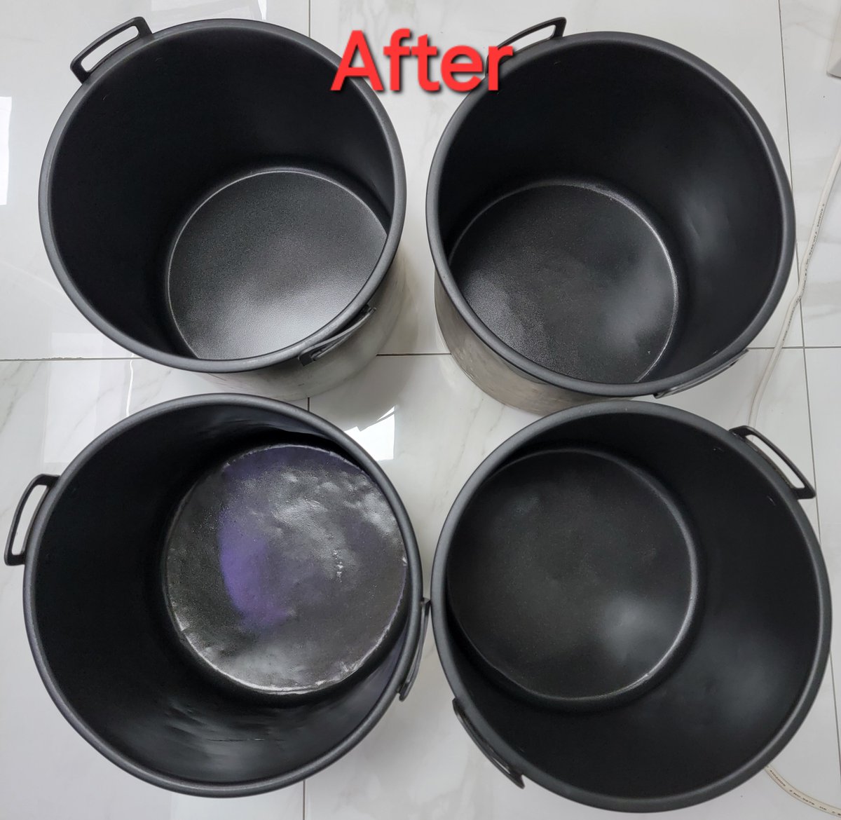 Teflon coating requirement from a boxed meal chain store, they asked us to re-coat 4 old pots with high quality and long life food-grade non-stick Teflon, because the original coating on these pots from maker was peeling easily.
#coating
#Teflon