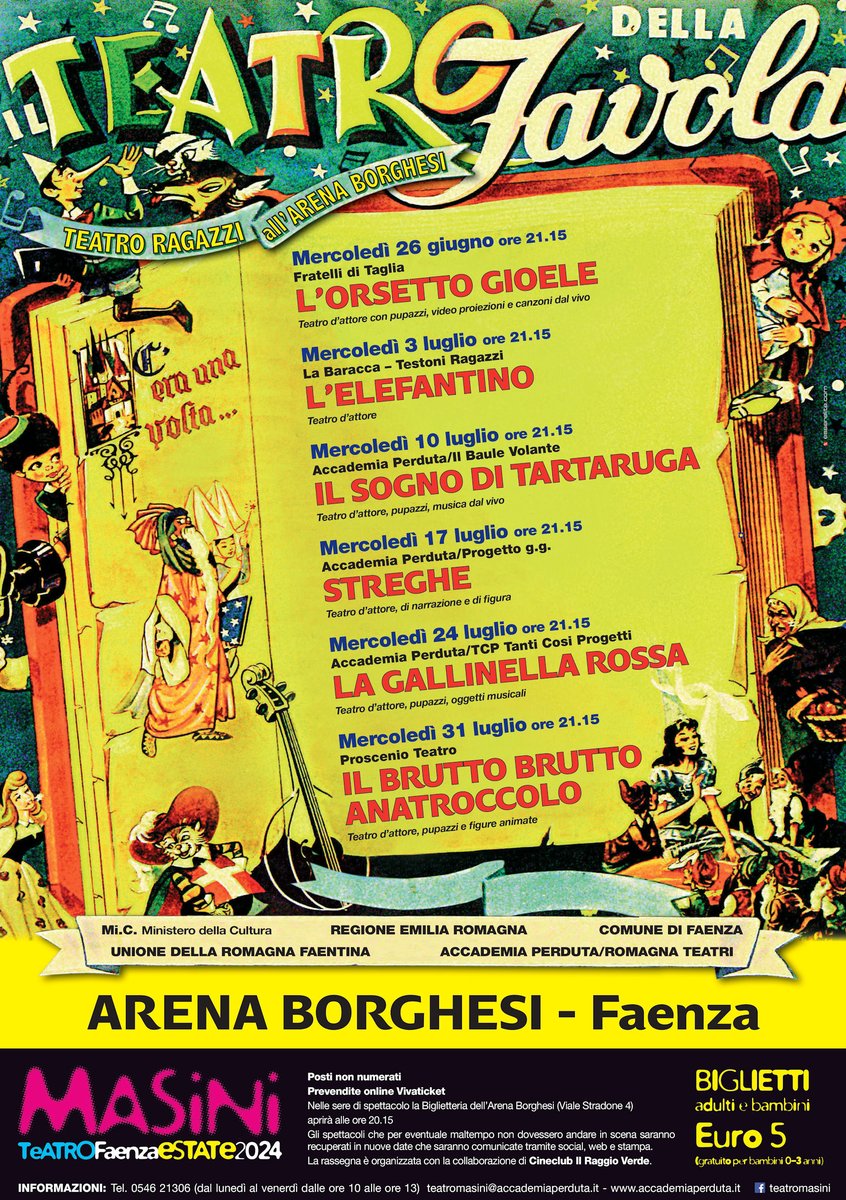 AccademiaPerdut's tweet photo. TEATRO MASINI ESTATE 2024: 6 appuntamenti con 𝐬𝐩𝐞𝐭𝐭𝐚𝐜𝐨𝐥𝐢 𝐩𝐞𝐫 𝐑𝐚𝐠𝐚𝐳𝐳𝐢, 𝐑𝐚𝐠𝐚𝐳𝐳𝐞 𝐞 𝐟𝐚𝐦𝐢𝐠𝐥𝐢𝐞, rappresentati 𝐝𝐚𝐥 𝟐𝟔 𝐠𝐢𝐮𝐠𝐧𝐨 𝐚𝐥 𝟑𝟏 𝐥𝐮𝐠𝐥𝐢𝐨 𝐚𝐥𝐥’𝐀𝐫𝐞𝐧𝐚 𝐁𝐨𝐫𝐠𝐡𝐞𝐬𝐢 di #faenza
https://t.co/uimZUeOUHV https://t.co/FfNpuzSlHq