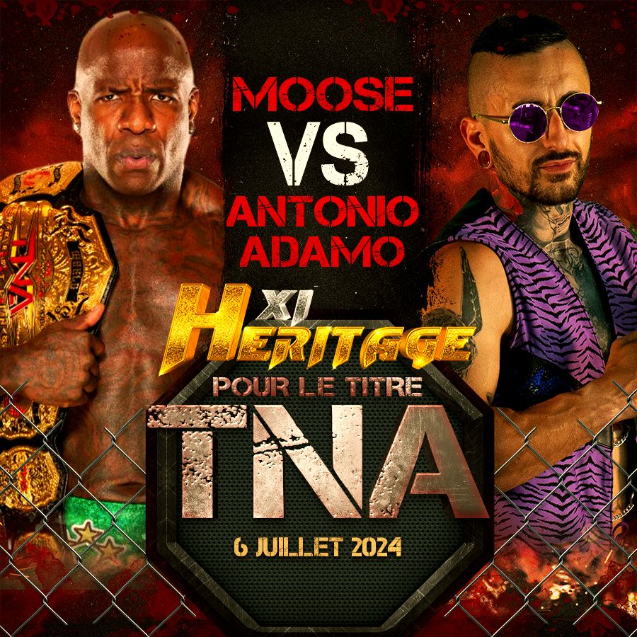 La @HCPcatch a annoncé le premier match pour leur show HERITAGE XI qui aura lieu le 6 juillet à Bollène

@TheMooseNation défendra son titre @ThisIsTNA face a la moitié des champions par équipe de la HCP Antonio Adamo