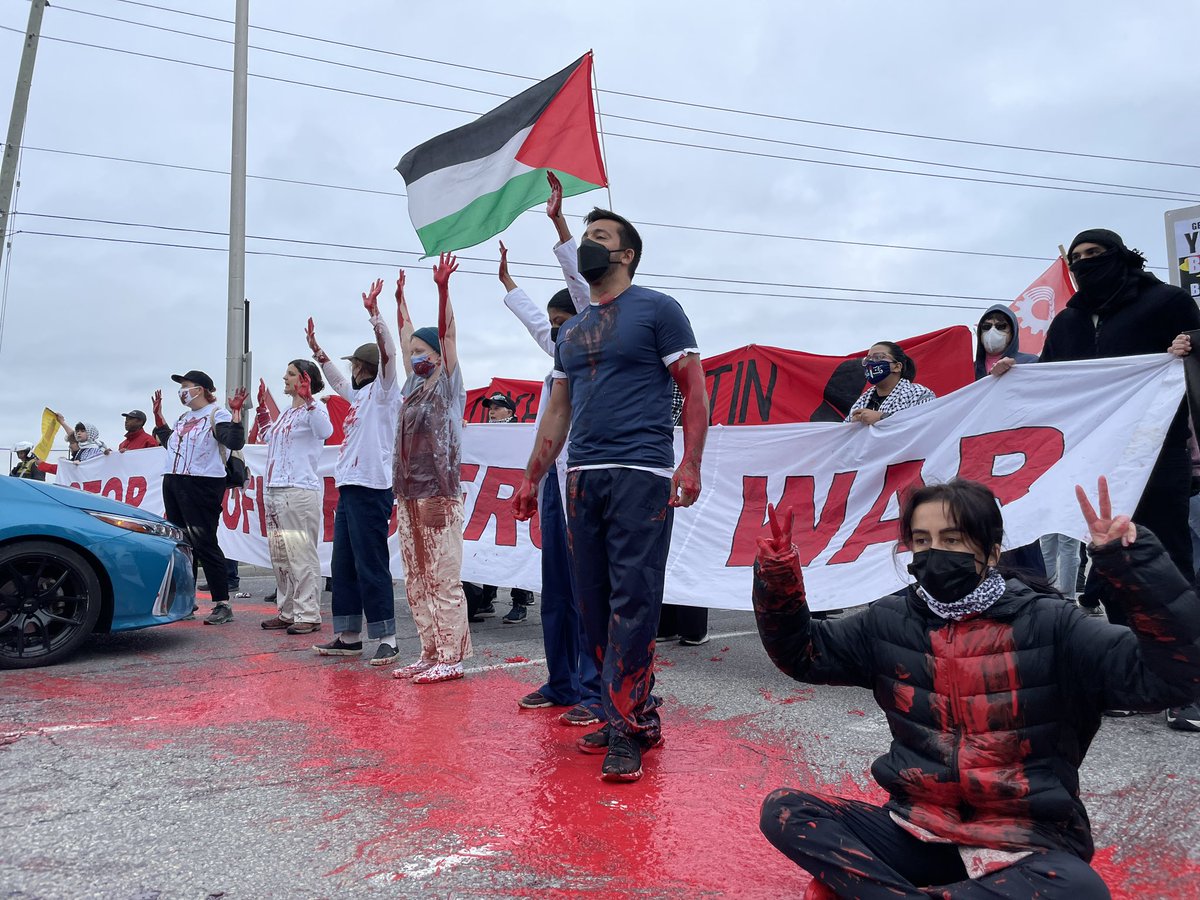 BREAKING: We’ve shut down all access to CANSEC, North America’s largest arms fair. This is where the weapons devastating Rafah right now are being sold. Where Israeli military reps are trying to justify their genocide. No one is getting into this arms fair here in Ottawa today.