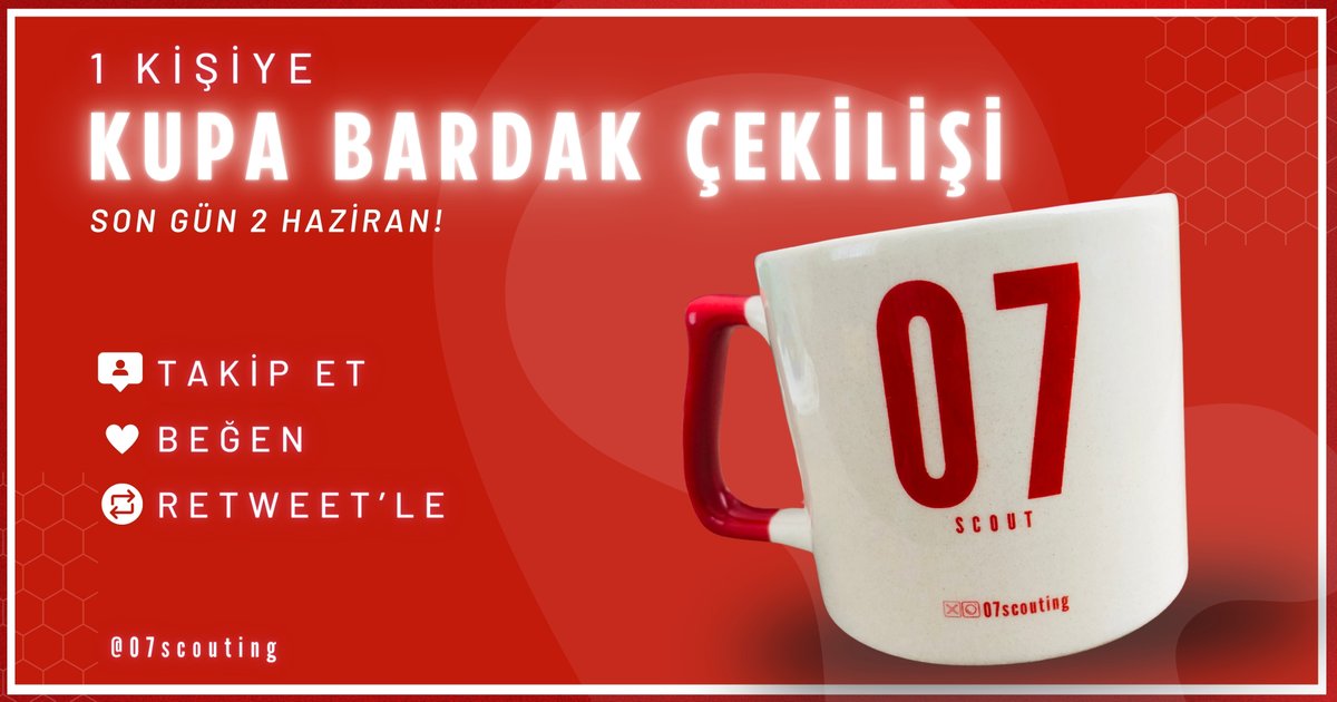 07scouting's tweet photo. #07SCOUT ÇEKİLİŞİ !

1 Kişiye Kupa Bardak Hediye Ediyoruz…   

✅Hesabımızı Takip Edin !  
🔁Gönderiyi Beğenin ve Retweetleyin !  

 Sonucu 2 Haziran’da Açıklayacağız. #Antalya https://t.co/zso6EDc2Cj
