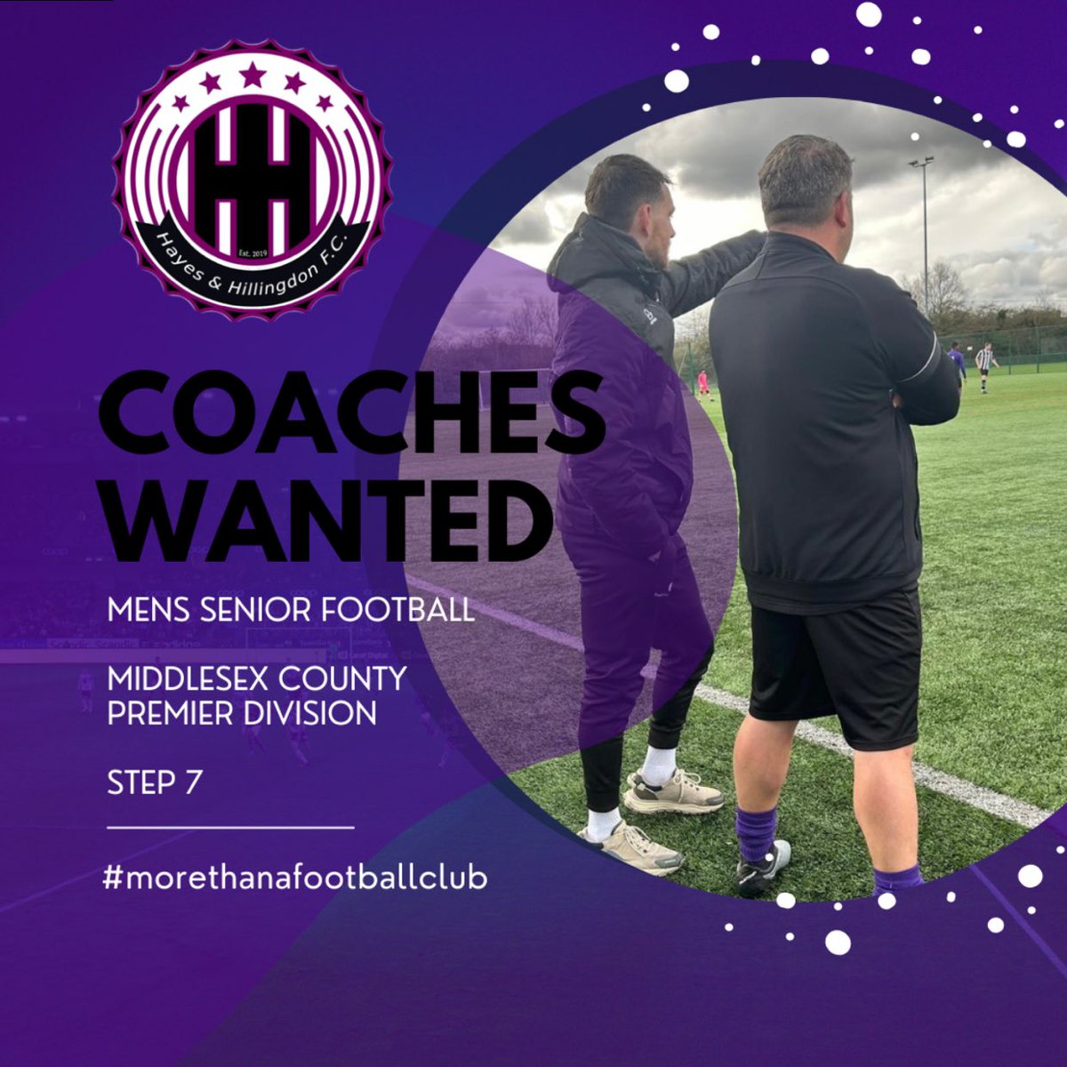 🚨We’re looking for coaches to join us on our journey at HHFC. If you’re a coach looking for a new team then please message us for more details.. 👀👊🏼💜

#HHFC #morethanafootballclub #hayesandhillingdonfc #footballcoach #football #club #middlesexcounty #middxfa #MCPD 

💜🖤
