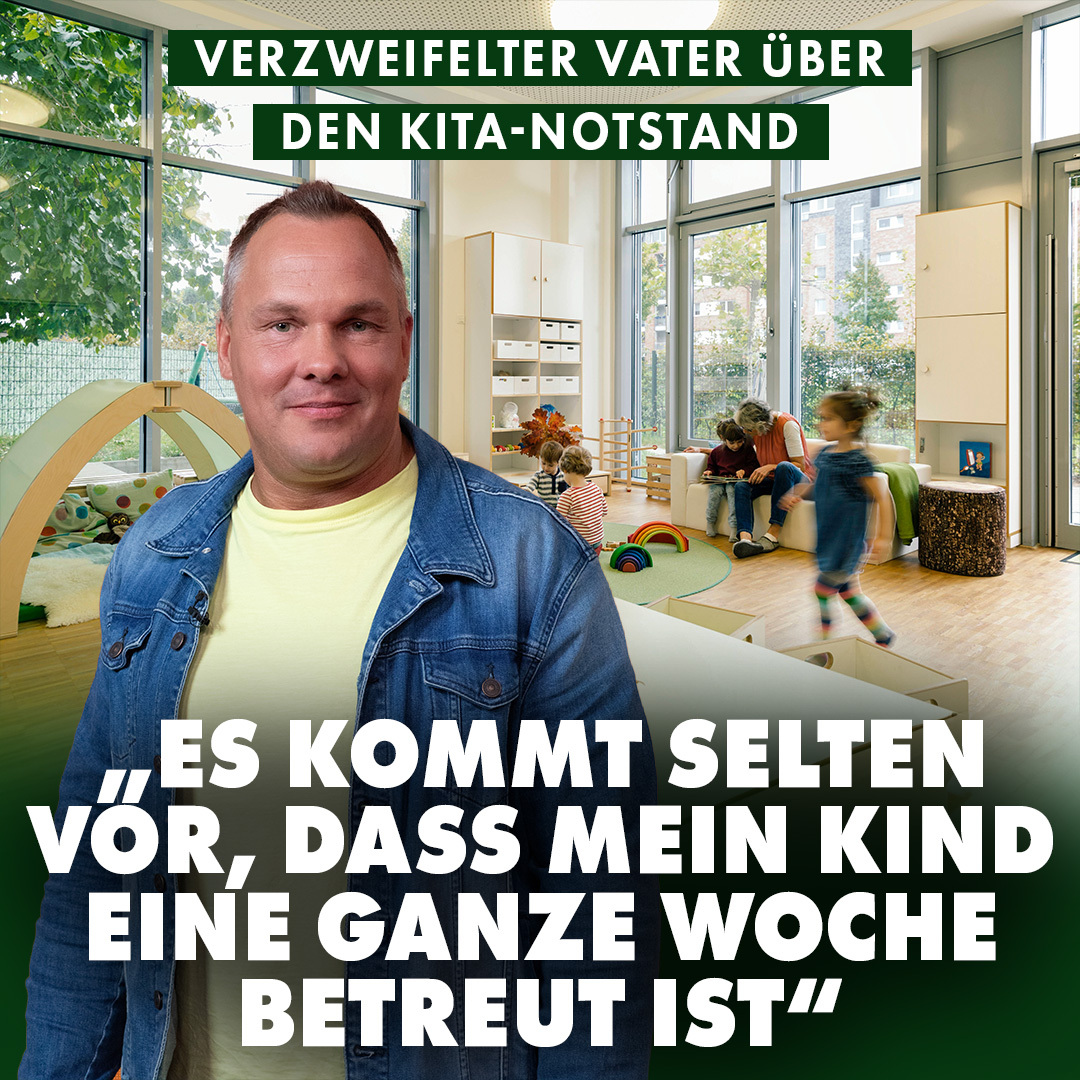 Er ist Vater von zwei Kindern und bekommt täglich die Folgen der kinder- und familienfeindlichen Politik zu spüren. nius.de/gesellschaft/v…