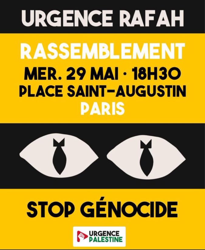 Nouveau rassemblement ce soir à Paris pour la Palestine.
