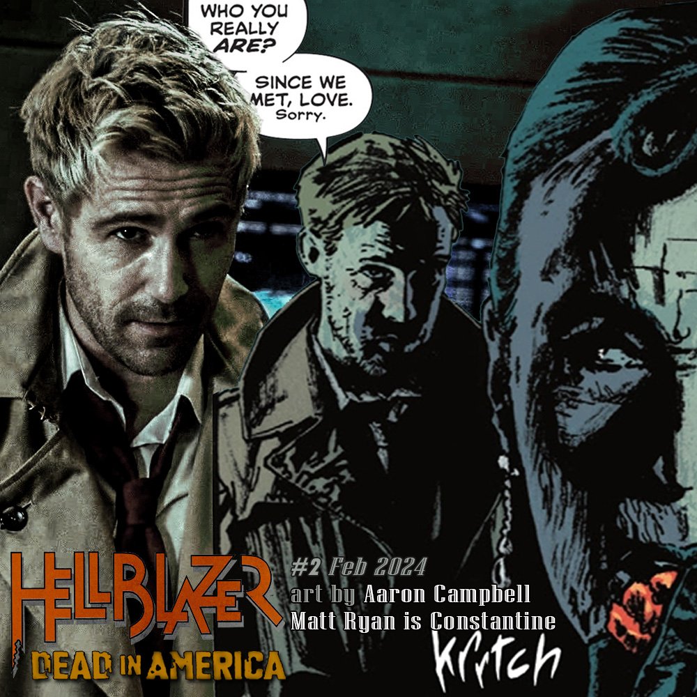 Matt Ryan #Constantine in #HELLBLAZER: DEAD in AMERICA #2
Mysterious Clarice Sackville.

(🔥Going to do some comparisons of @aaroncampbellarts John to @mattryanreal live-action John, such as the similar expressions, postures, quotes or storylines, issue by issue.)
