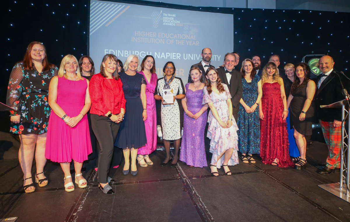 🏆 | 2024 Higher Educational Institution of the Year - how good does that sound? We are over the moon to have been awarded the top prize at last night's Herald Higher Education Awards in Glasgow! #MustBeNapier | #HeraldHEds