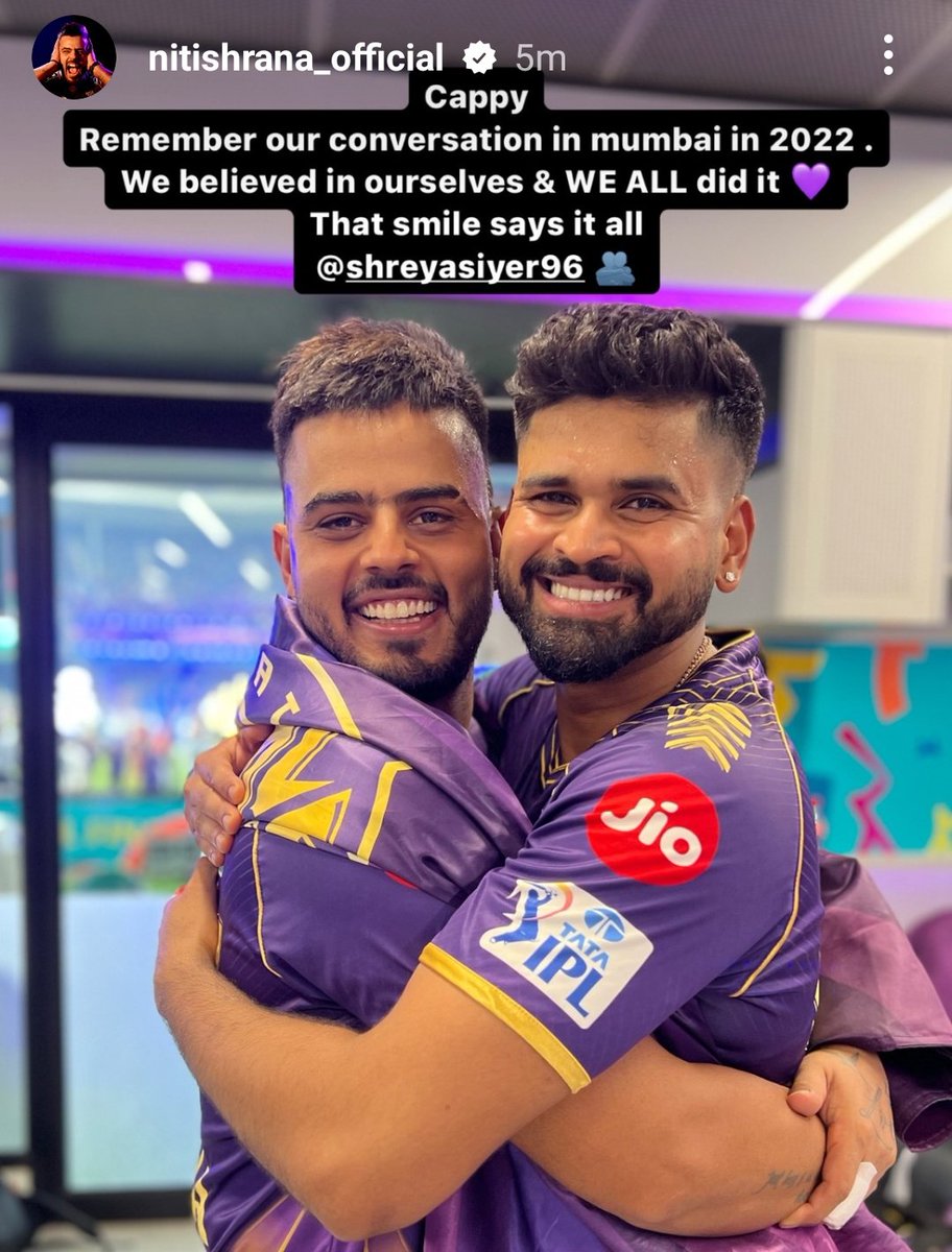 Captain 🤝 Vice Captain of KKR in IPL 2024.