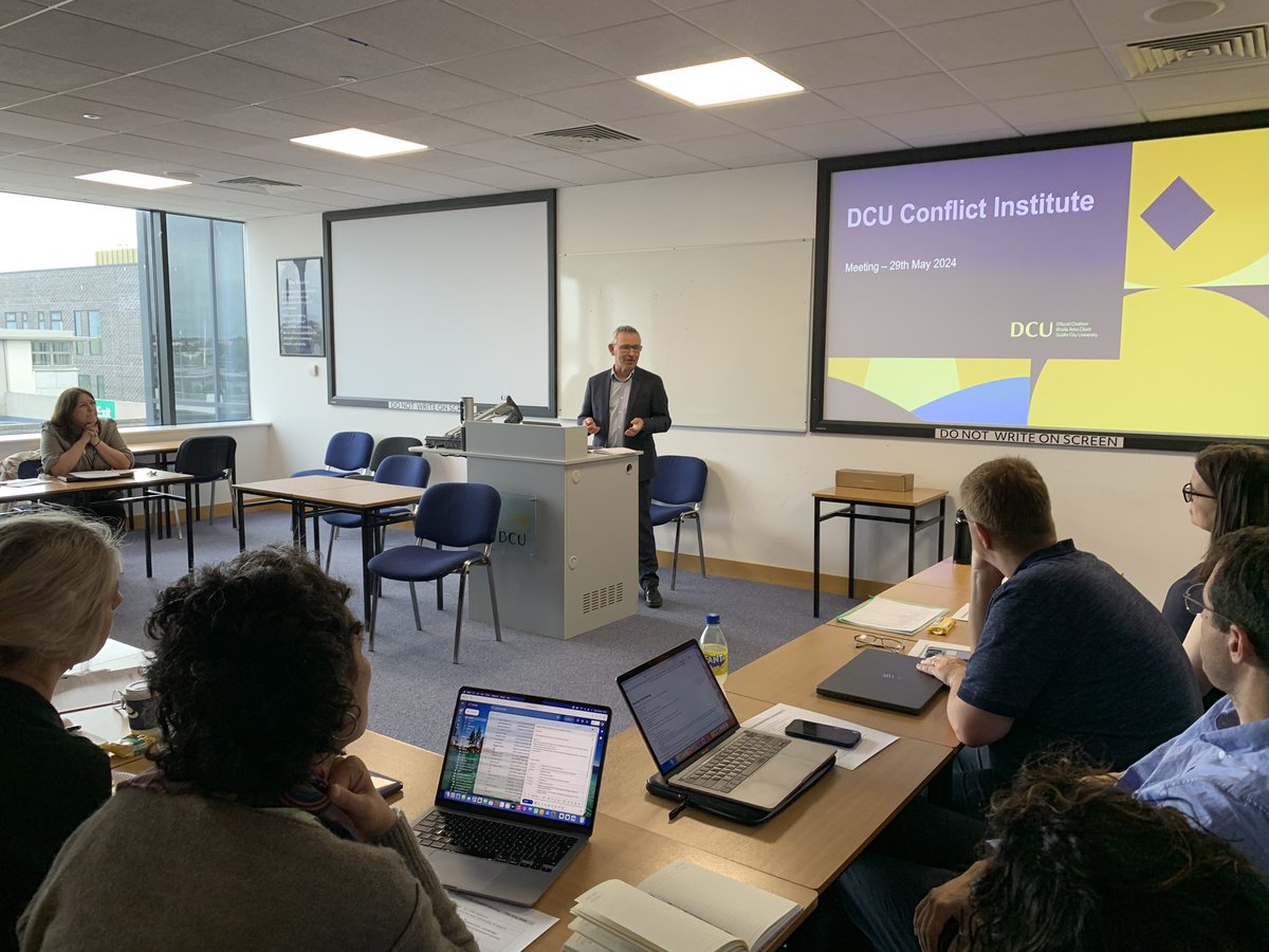 Planning meeting underway for the DCU Conflict Institute in @DCU as we start using our new and shorter name. Great discussion, with some interesting reflections from the institute’s founder, @JohnDoyleDCU. Also present: @galwaygrrl @GezimVisoka @KennethMcDonagh @ChristianKaune1